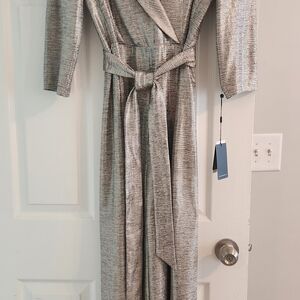 Adrianna Papell Shimmering Silver Fabric